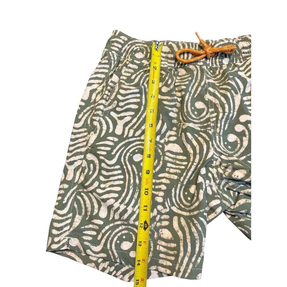 J. Crew Mens Swim‎ Trunks XS Green 6 inch stretch Batik Mesh Lined Board Shorts